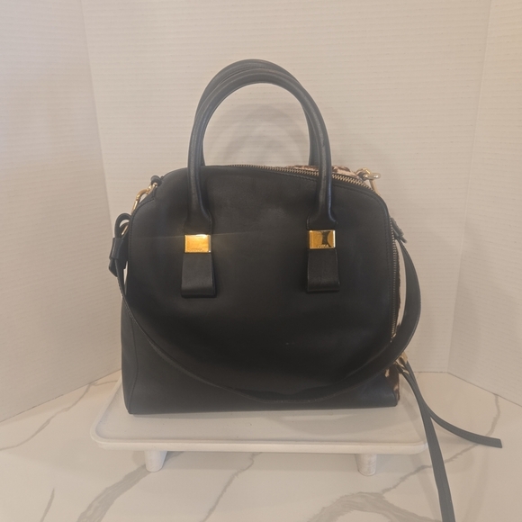 Furla Pony Style Calf Hair Leather Leopard Animal Print Satchel Shoulder Bag - Picture 6 of 16